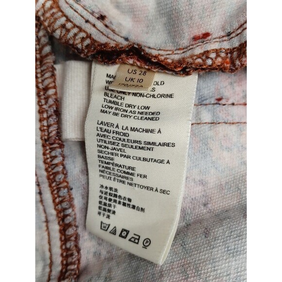 Pilcro and the Letterpress Corduroy Floral Pants Womens Sz 28 Red Purple - Picture 7 of 8